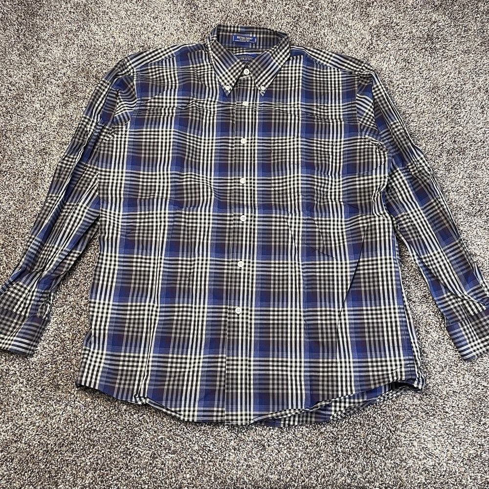 Pendleton Metro Shirt Mens Size Large Blue Plaid Long Sleeve Casual Button Down
